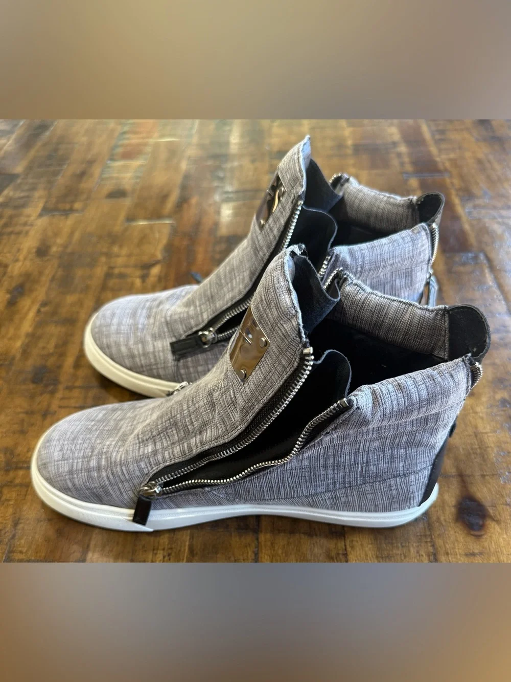 Giuseppe Zanotti Men’s Gray High-Top Designer Sneakers